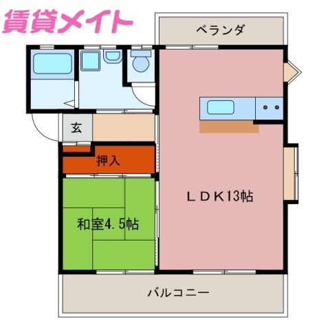 三重県尾鷲市泉町（アパート）の賃貸物件の間取り