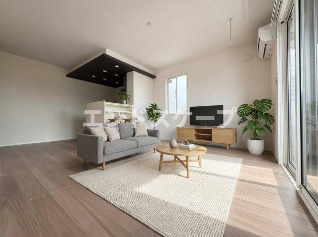 居室・リビング　家具はCGのイメージ画像になります。※実際に家具は付いており