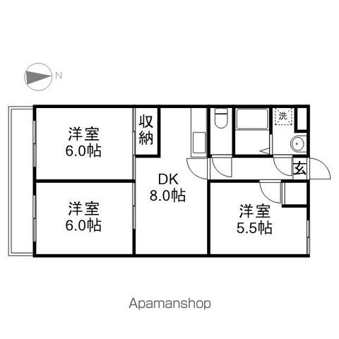 ＪＲ山陽本線 北長瀬駅 徒歩31分 3階建 築30年の間取り写真