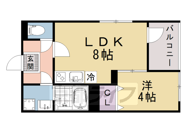 地下鉄東西線 椥辻駅 徒歩7分 3階建 築1年の間取り写真