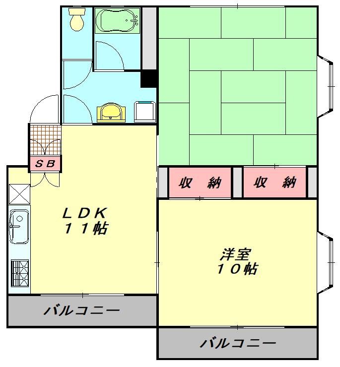 東武東上線 ふじみ野駅 徒歩21分 3階建 築35年の間取り写真