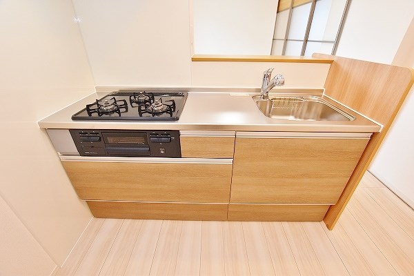 キッチン　★グリル付き3口システムキッチン★