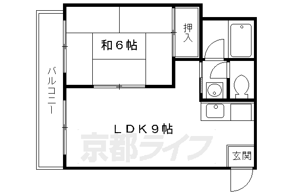 京都市左京区上高野畑ケ田町のマンションの間取り