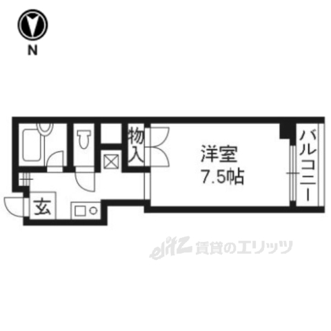 京都市中京区福長町のマンションの間取り