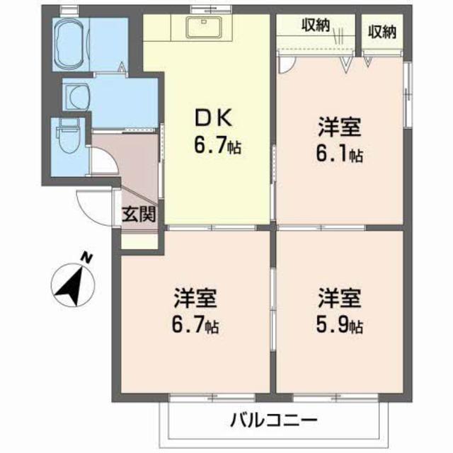 グリーンヒルズＡの間取り