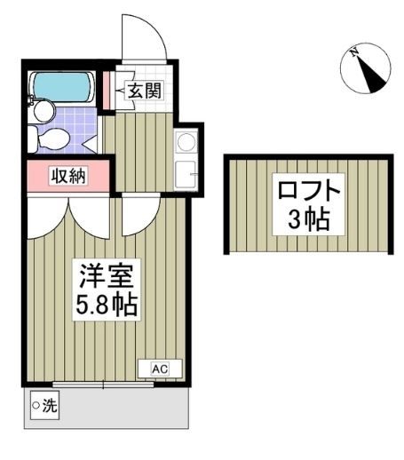鶴ヶ島市富士見のアパートの間取り