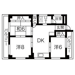 岐阜市切通のマンションの間取り