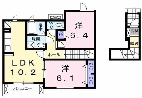 明石市大久保町西脇のアパートの間取り