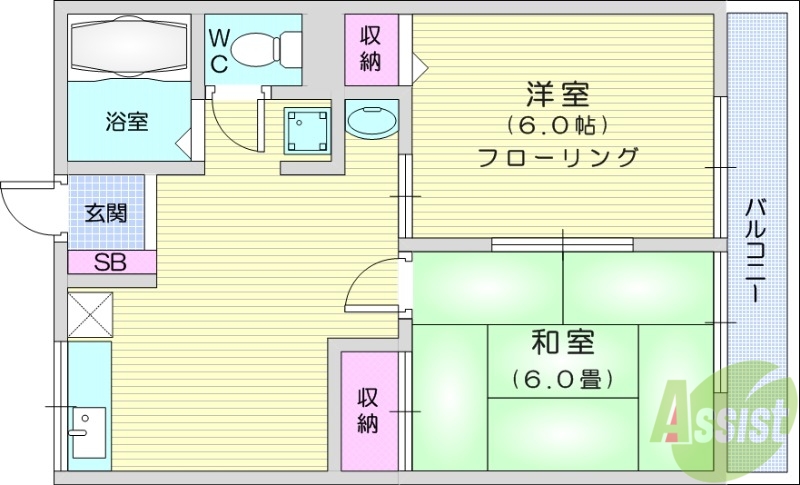 シティハイムアビンドンの間取り