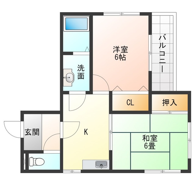 大阪市此花区島屋のマンションの間取り