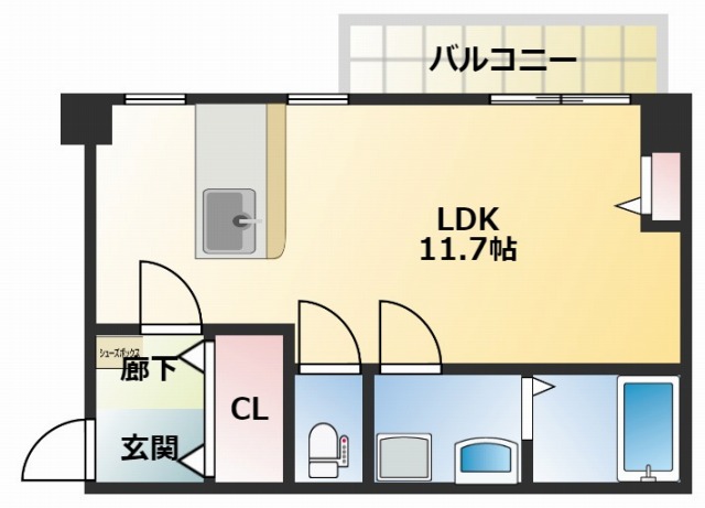 高知市農人町のマンションの間取り