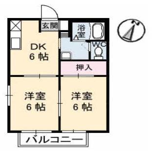 呉市阿賀北のアパートの間取り