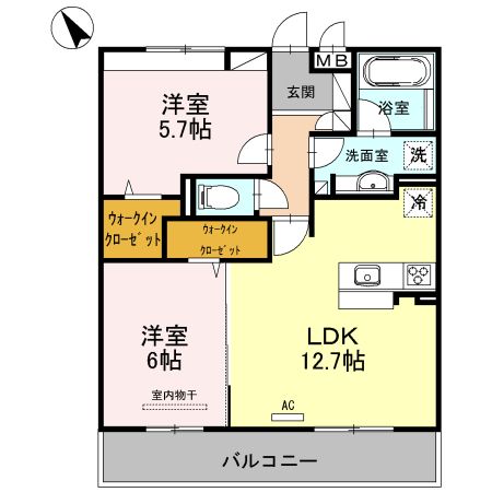 京都市伏見区中島外山町のアパートの間取り