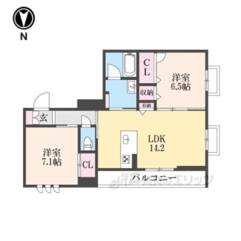 京都市下京区西側町のマンションの間取り