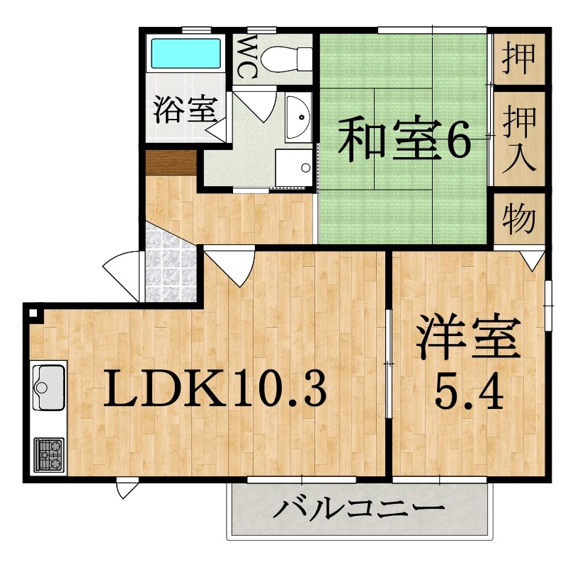 【バリュージュ植善D棟の間取り】