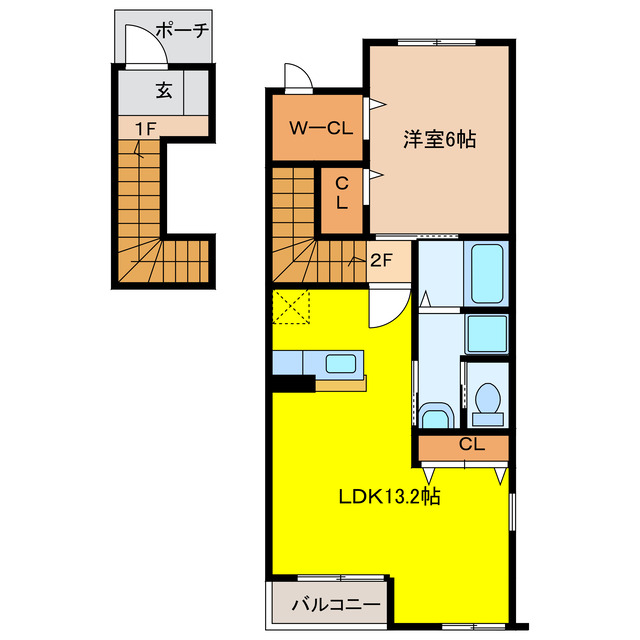 大垣市本今町のアパートの間取り