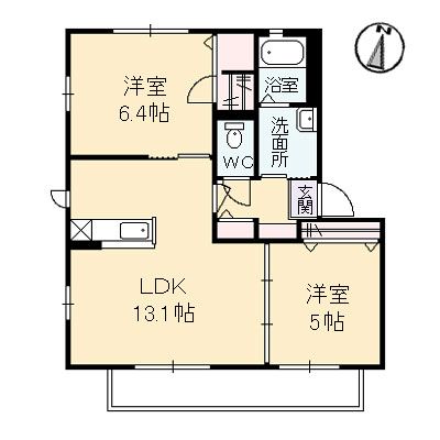 クレールＭ　Ａ棟の間取り