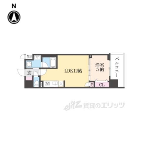 京都市中京区橋東詰町のマンションの間取り