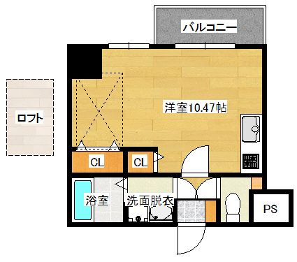 広島市南区的場町のマンションの間取り