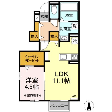 白石市字沢目のアパートの間取り