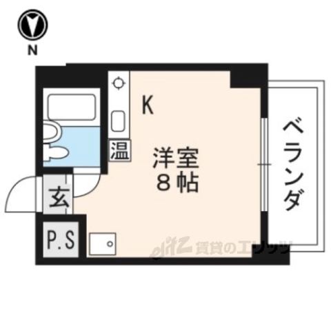 京都市北区上賀茂朝露ケ原町のマンションの間取り