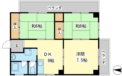 姫路市神子岡前のマンションの間取り