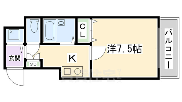 京都市中京区橘柳町のマンションの間取り