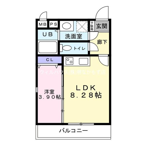 クローバー・シエル初芝の間取り