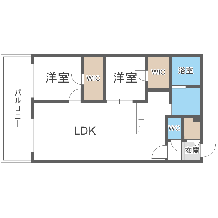 札幌市中央区伏見のマンションの間取り