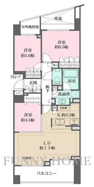 世田谷区千歳台のマンションの間取り