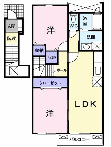 瑞穂市牛牧のアパートの間取り