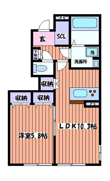 立川市高松町のアパートの間取り