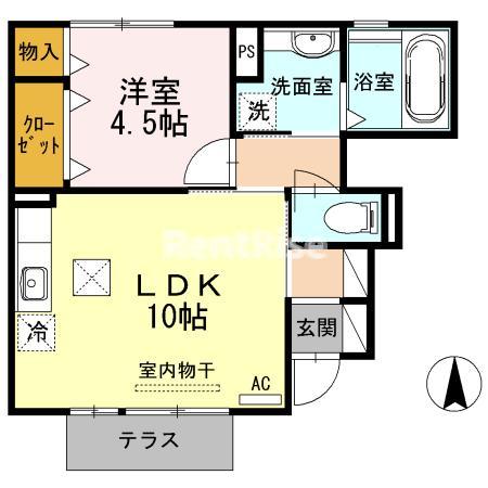 稲沢市祖父江町本甲のアパートの間取り