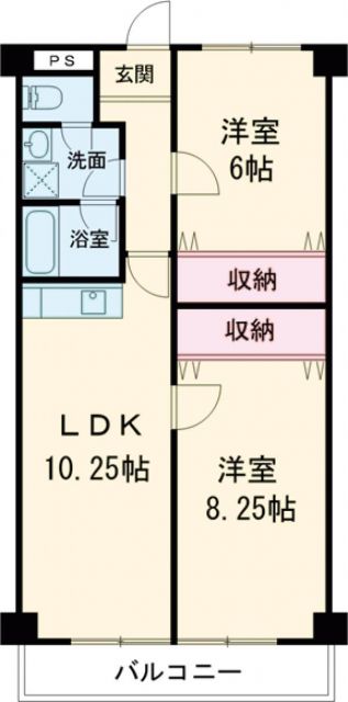 【徳島市末広のマンションの間取り】