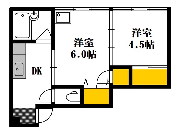 広島市中区富士見町のマンションの間取り