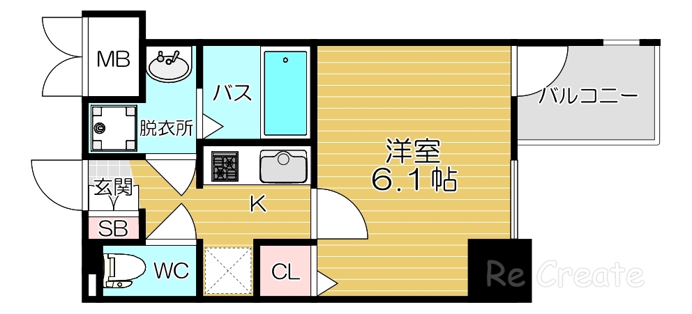 大阪市天王寺区上汐のマンションの間取り