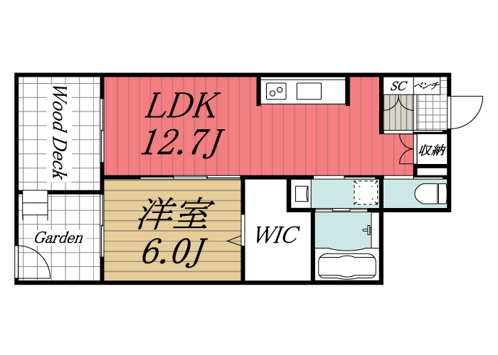 千葉市中央区祐光のマンションの間取り