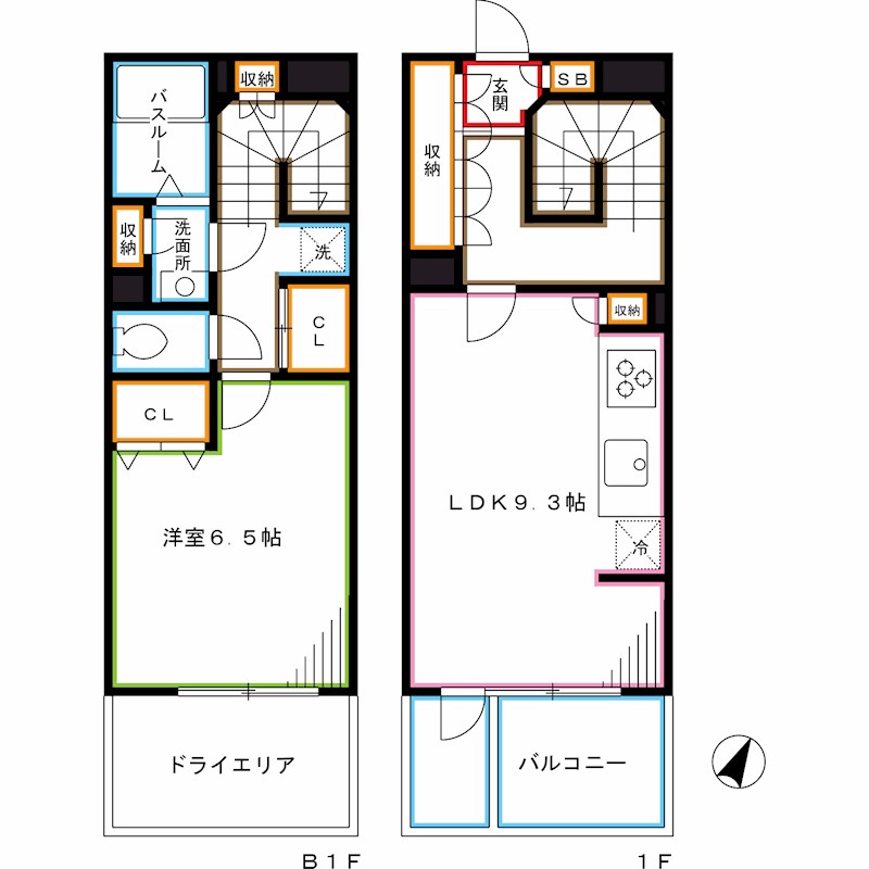 新宿区西新宿のマンションの間取り