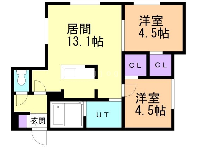 札幌市中央区南二十条西のマンションの間取り