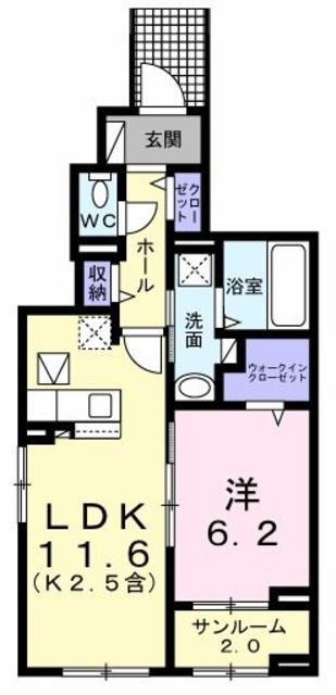 青梅市今寺のアパートの間取り