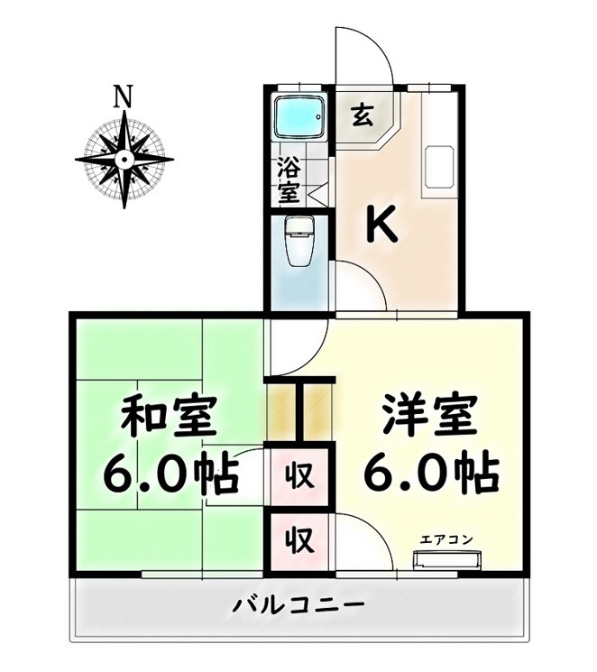 名古屋市昭和区塩付通のアパートの間取り