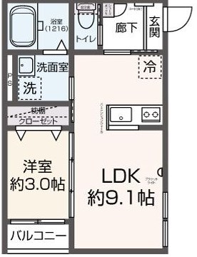 筑紫野市桜台のアパートの間取り