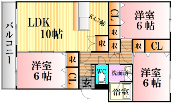 【大和ガーデンコート１号棟の間取り】