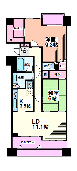 国分寺市南町のマンションの間取り