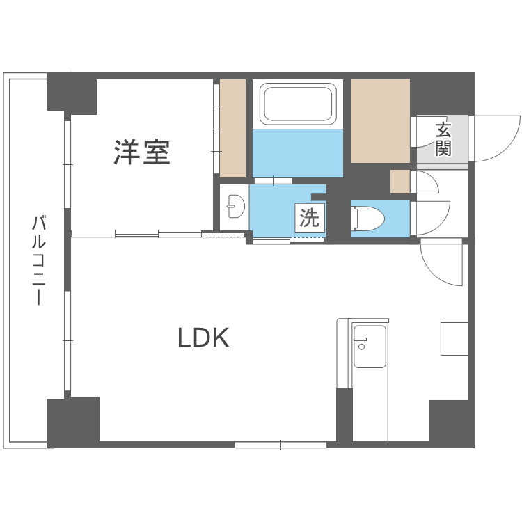 札幌市中央区北一条西のマンションの間取り