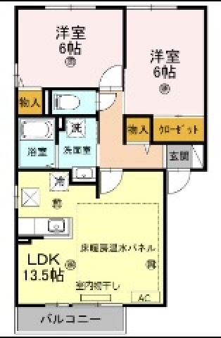 クレール唐崎 B棟の間取り