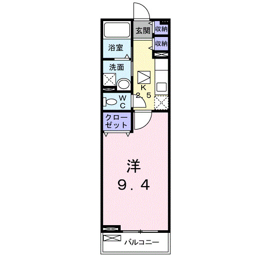 小田原市南鴨宮のアパートの間取り