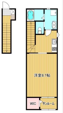 倉敷市中畝のアパートの間取り