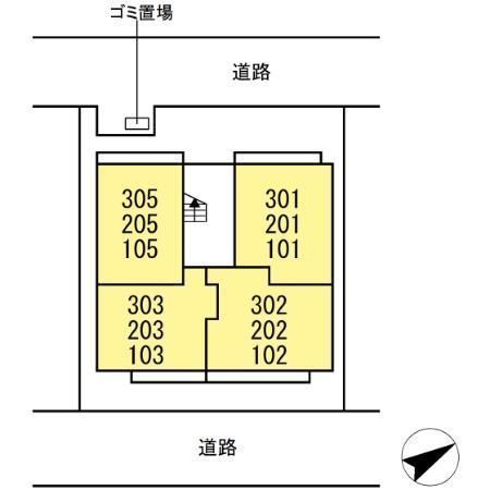 【藤沢市鵠沼花沢町のアパートの間取り】