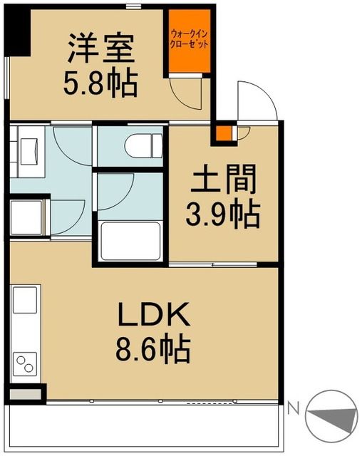 川崎市川崎区追分町のマンションの間取り